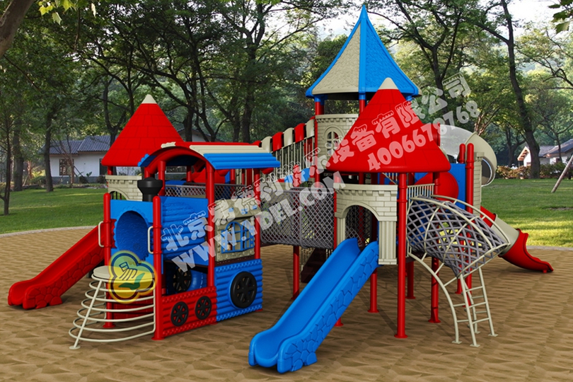 社區兒童組合滑梯設備六