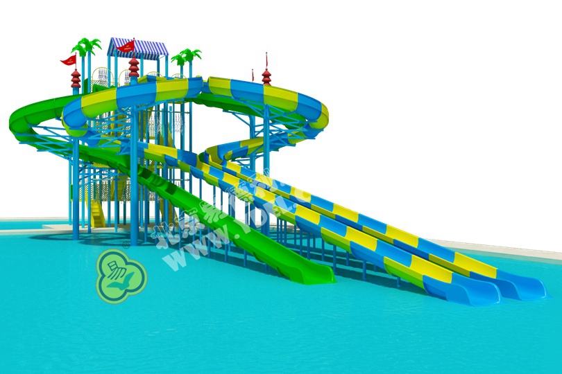 大型戶外遊樂場水上滑道設備