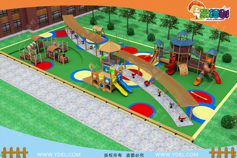 戶外木製滑梯樂園