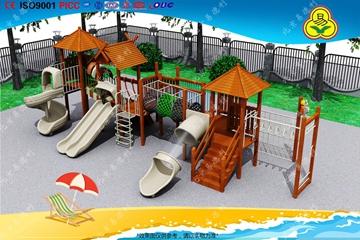 幼兒園新款木製滑梯