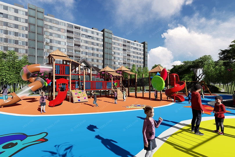 小區戶外（wài）組合滑梯設備